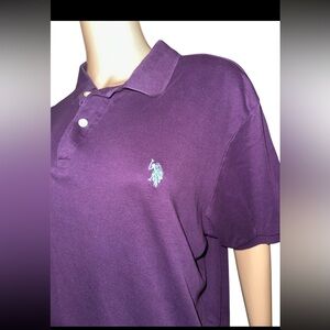 ❤️U.S. Polo Assn. Purple Luxury Feel Cotton Polo Shirt Size Large